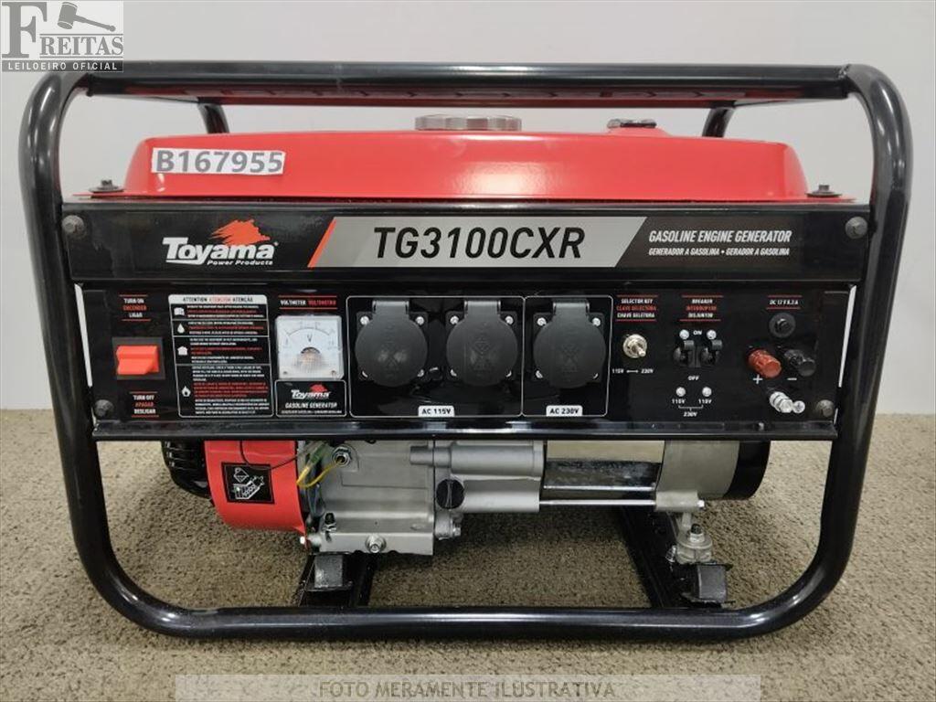 (B167955) LOTE COM 01 GERADOR TOYAMA TG3100CXR Á GASOLINA BIVOLT 3.1KW 4T MONOFÁSICO. PRODUTO(S) SEM A VERIFICAÇÃO DO FUNCIONAMENTO — leilão em Internet (São Paulo/SP